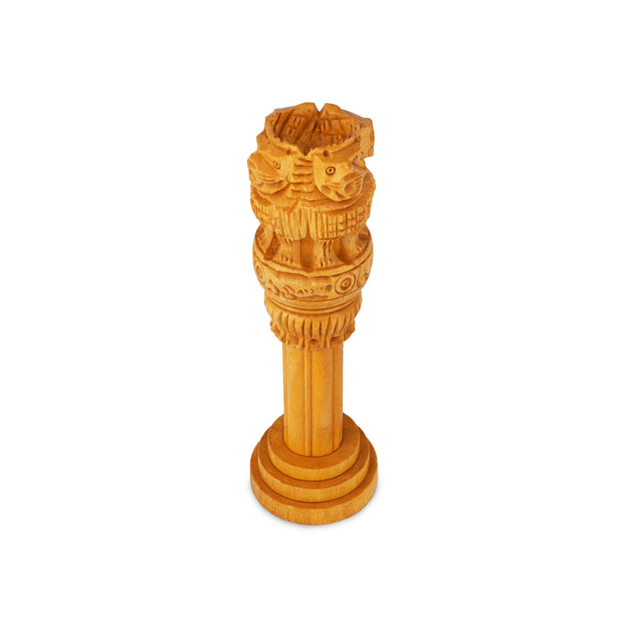 Ashoka Pillar - 6 x 2 Inches | Wooden statue / Ashok Pillar For Office Decor And Table Top
