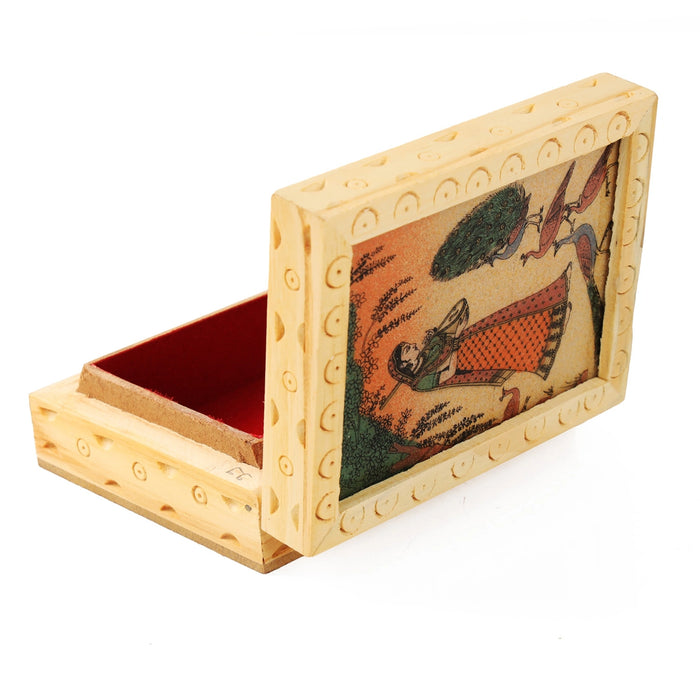 Jewellery Box  - 4 x 3 Inches |  Wooden Box/ Sheesam Wood Gem Stone Box for Women - Handicraft Items
