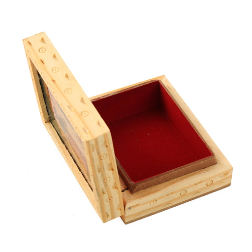 Jewellery Box  - 4 x 3 Inches |  Wooden Box/ Sheesam Wood Gem Stone Box for Women - Handicraft Items