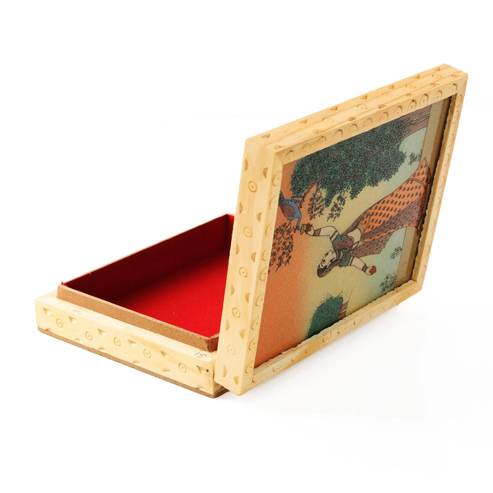 Jewellery Box  - 6 x 5 Inches |  Wooden Box/ Sheesam Wood Gem Stone Box for Women - Handicraft Items