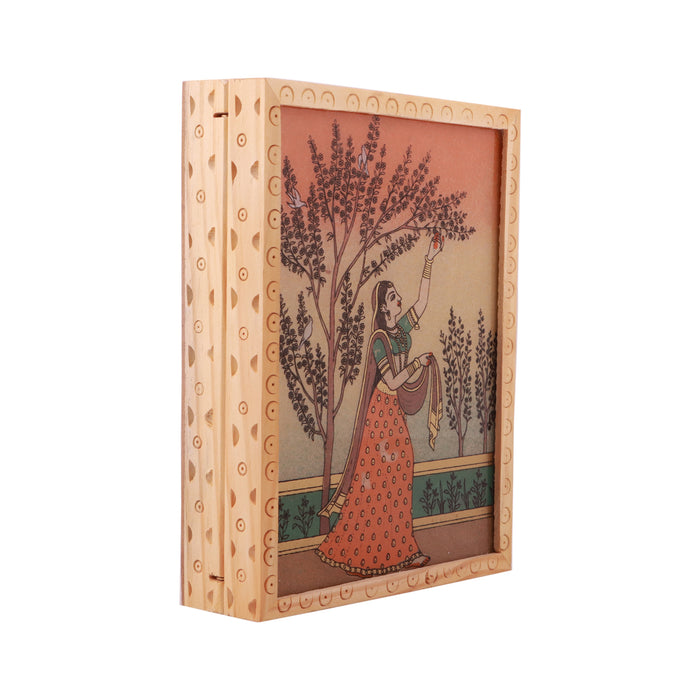 Jewellery Box  - 8 x 6 Inches |  Wooden Box/ Sheesam Wood Gem Stone Box for Women