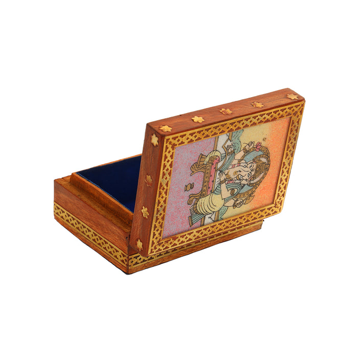 Jewellery Box  - Sheesham - 4 x 3 Inches |  Wooden Box/ Sheesam Wood Gem Stone Box for Women