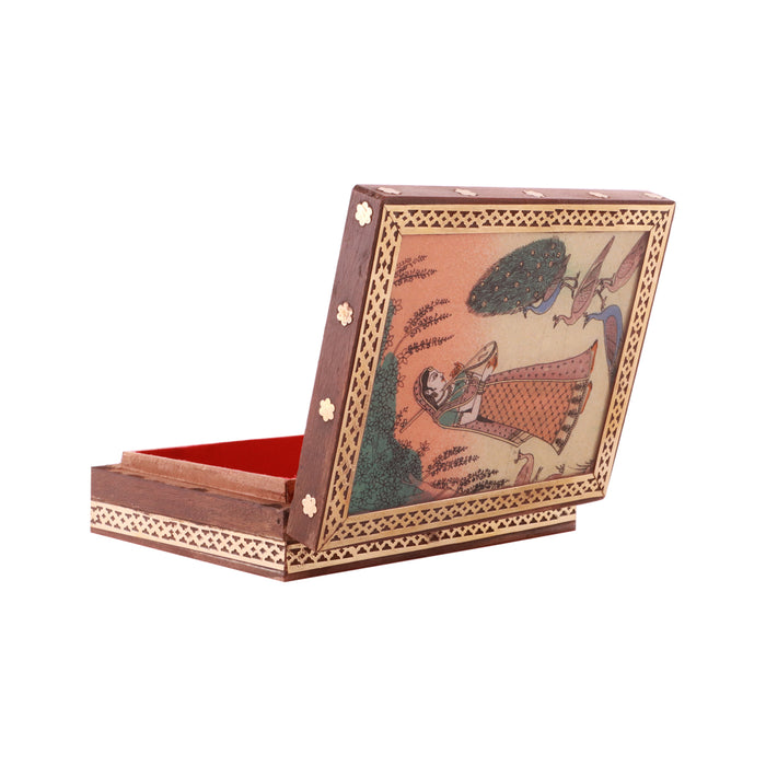 Jewellery Box  - Sheesham - 5 x 4 Inches |  Wooden Box/ Sheesam Wood Gem Stone Box for Women