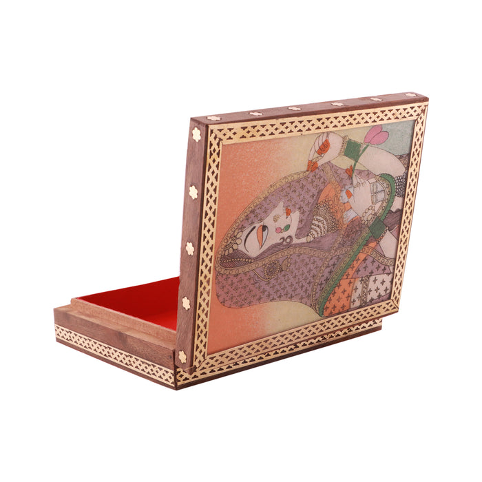 Jewellery Box  - Sheesham - 6 x 5 Inches |  Wooden Box/ Sheesam Wood Gem Stone Box for Women