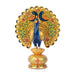 Peacock Statue - 6 x 4 Inches | Wooden Peacock Statue/ Painted Peacock Idol for Home Decor - Table Stand Accessories