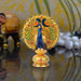 Peacock Statue - 6 x 4 Inches | Wooden Peacock Statue/ Painted Peacock Idol for Home Decor - Table Stand Accessories