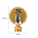 Peacock Statue - 6 x 4 Inches | Wooden Peacock Statue/ Painted Peacock Idol for Home Decor - Table Stand Accessories