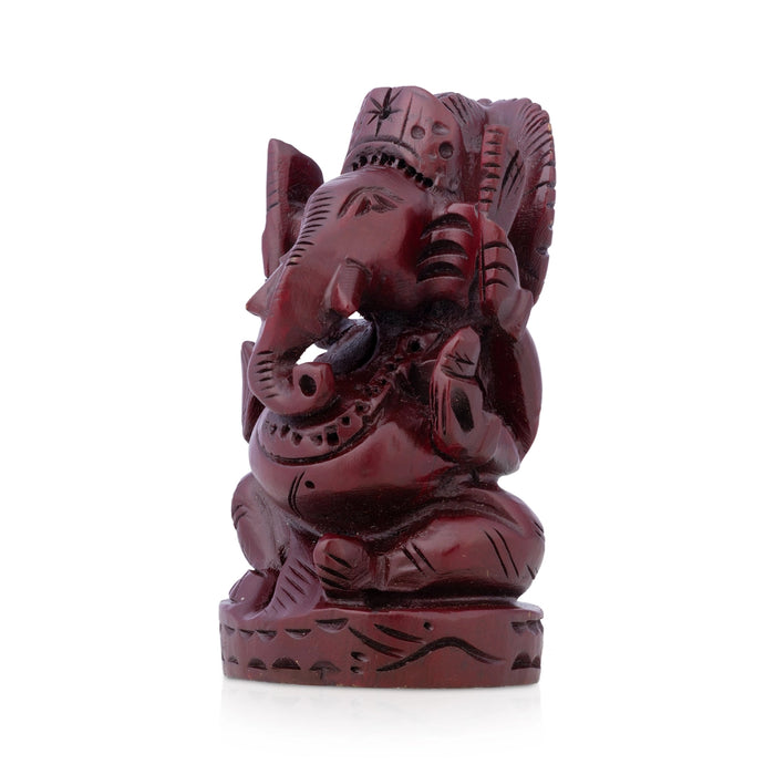 Big Ear Ganesh Murti - 3.25 x 2 Inches | Ganapati Idol/ Wooden Statue/ Vinayagar Statue for Home Decor
