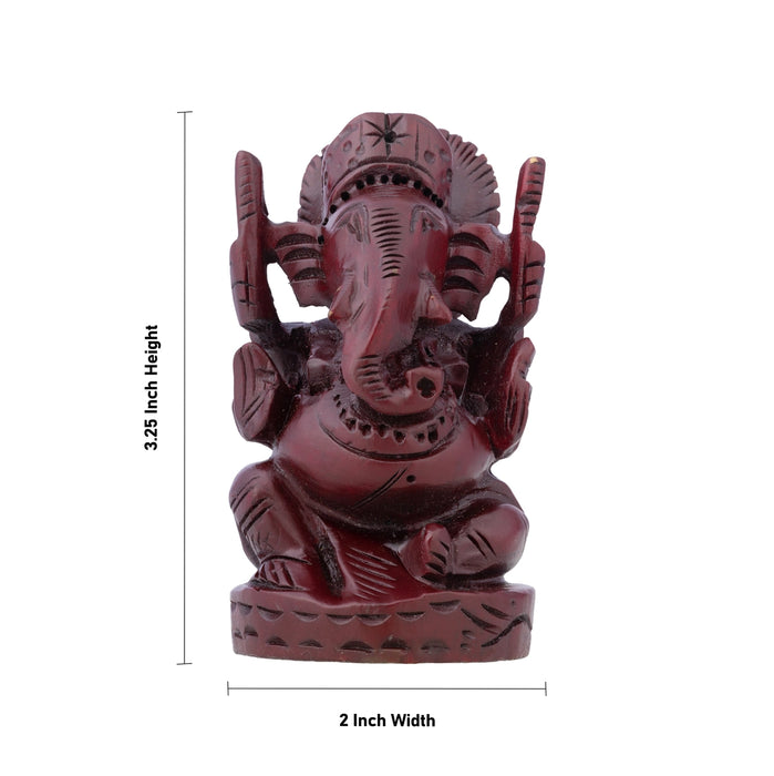 Big Ear Ganesh Murti - 3.25 x 2 Inches | Ganapati Idol/ Wooden Statue/ Vinayagar Statue for Home Decor
