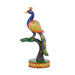 Peacock On Tree Statue - 6 x 2.5 Inches | Wooden Peacock Idol/ Painted Peacock Figurine for Home - Table Stand Accessories