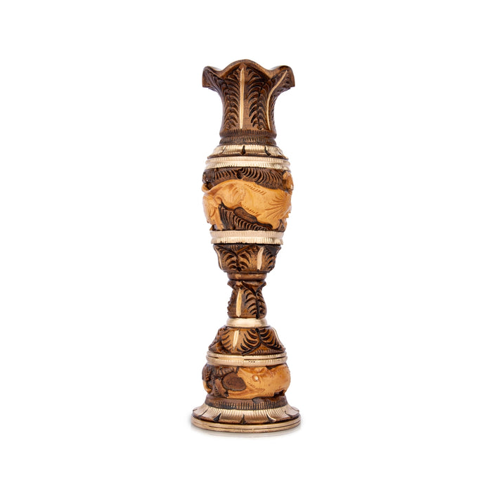 Flower Pot - 8 x 2.5 Inches | Wooden Pot/ Deep Decorative Flower Pot for Home - Table Stand Accessories