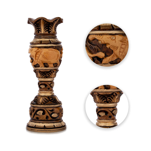 Flower Pot - 6 x 2 Inches | Wooden Pot/ Deep Decorative Flower Pot for Home - Table Stand Accessories