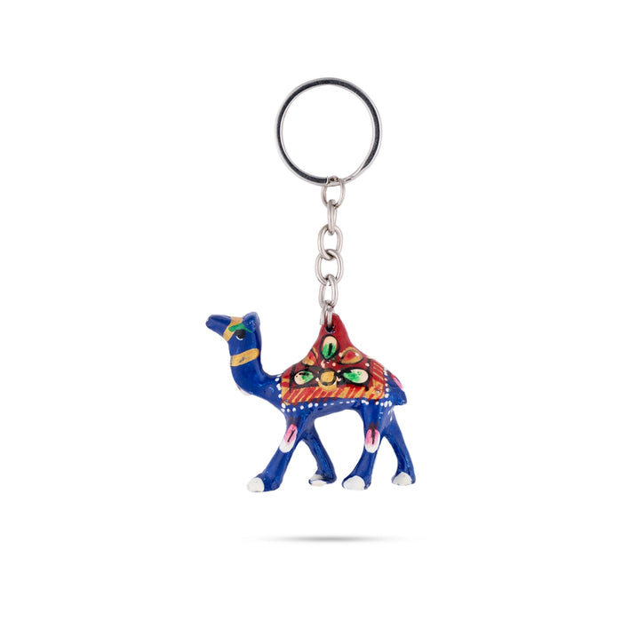 Key Chain - 2 x 2 Inches | Camel Design Key Ring/ Metal & Painted Key Holder for Car & Bike - Key Chain & Key Holder
