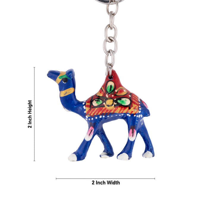Key Chain - 2 x 2 Inches | Camel Design Key Ring/ Metal & Painted Key Holder for Car & Bike - Key Chain & Key Holder