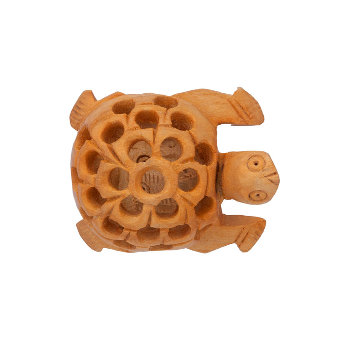 Tortoise Statue - 1 x 1.5 Inches | Wooden Idol/ Tortoise Idol For Good Luck And Stability