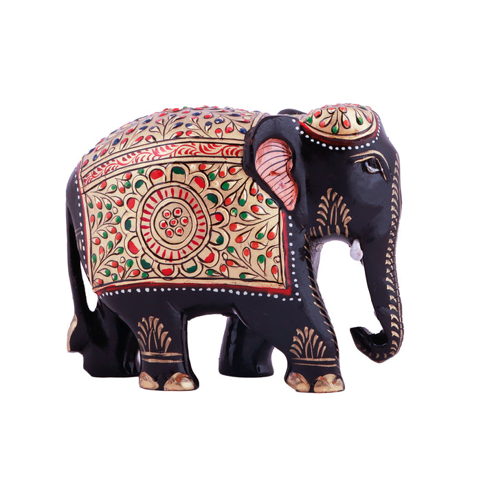 Elephant Statue - 4 Inches | Wooden Elephant/ Elephant Idol for Home Decor