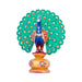 Peacock Statue - 6 x 4 Inches | Wooden Peacock/ Painted Dancing Peacock Idol for Home Decor - Table Stand Accessories
