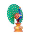 Peacock Statue - 6 x 4 Inches | Wooden Peacock/ Painted Dancing Peacock Idol for Home Decor - Table Stand Accessories