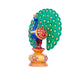 Peacock Statue - 6 x 4 Inches | Wooden Peacock/ Painted Dancing Peacock Idol for Home Decor - Table Stand Accessories