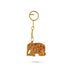 Elephant Design Key Chain - 1.5 x 1.75 Inches | Wooden Key Ring/ Hand Carved Key Holder for Car & Bike - Key Chain & Key Holder