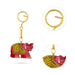Elephant Design Key Chain - 1.5 x 2 Inches | Wooden Key Ring/ Painted Key Holder for Car And Bike - Key Chain & Key Holder