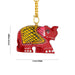 Elephant Design Key Chain - 1.5 x 2 Inches | Wooden Key Ring/ Painted Key Holder for Car And Bike - Key Chain & Key Holder