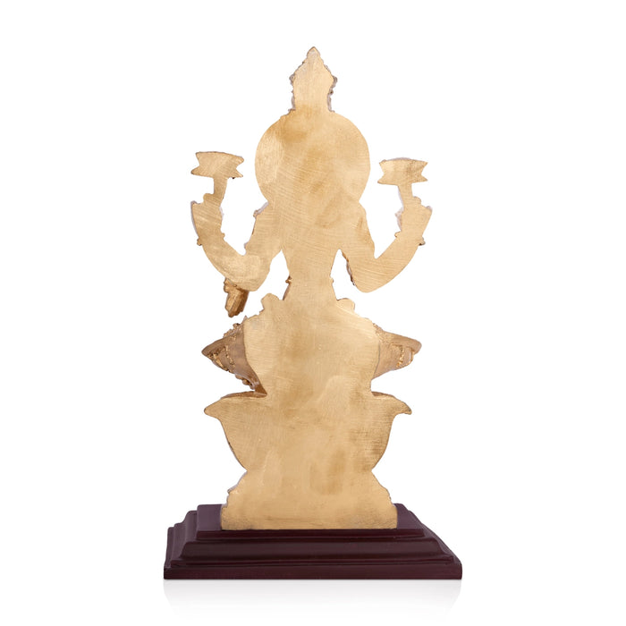 Lakshmi Sitting on Lotus Base Murti - 8 x 4 Inches | Resin Idol/ Laxmi Devi Statue For Pooja Space