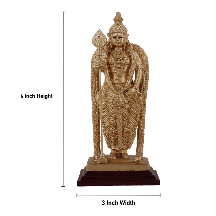 Murugan Statue - 6 Inches | Murugan Idol/ Polyresin Murugan Silai for Pooja