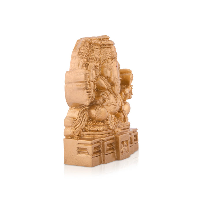 Panchamuga Ganesha Statue - 4 x 3.5 Inches | Gold Polish Vinayagar Statue/ Ganapathi Idol for Pooja
