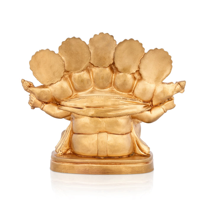 Panchamuga Ganesha Murti - 5 x 5.5 Inches | Resin Vinayagar Statue/ Ganapati Statue for Home & Pooja Space