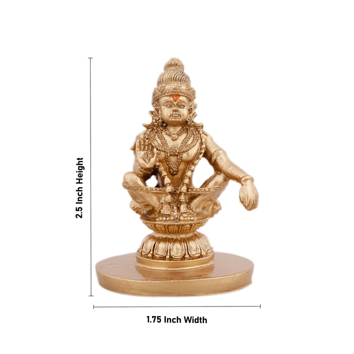 Ayyappan Statue - 2.5 x 1.75 Inches | Resin Statue/ Ayyappa Idol/ Ayyappan Vigraham for Pooja