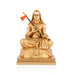 Adi Shankara Sitting On Base Murti - 6 x 4.5 Inches | Resin Statue/Gold Polish Shankaracharya Idol For Pooja - Fibre Murties