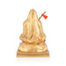 Adi Shankara Sitting On Base Murti - 6 x 4.5 Inches | Resin Statue/Gold Polish Shankaracharya Idol For Pooja - Fibre Murties
