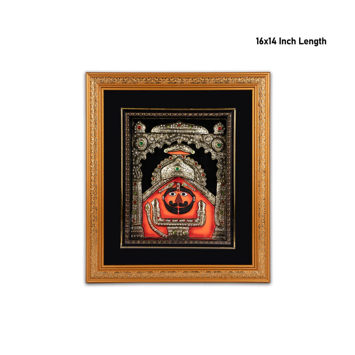Salasar Hanuman Design Photo Frame - 16 x 14 Inches | Picture Frame With Led Light for Wall Decor - Hindu God Photos & Frames