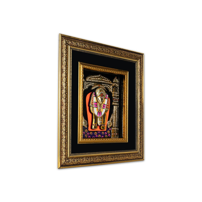 Mehandipur Hanuman Design Photo Frame - 16 x 14 Inches | Picture Frame With Led Light for Wall Decor - Hindu God Photos & Frames
