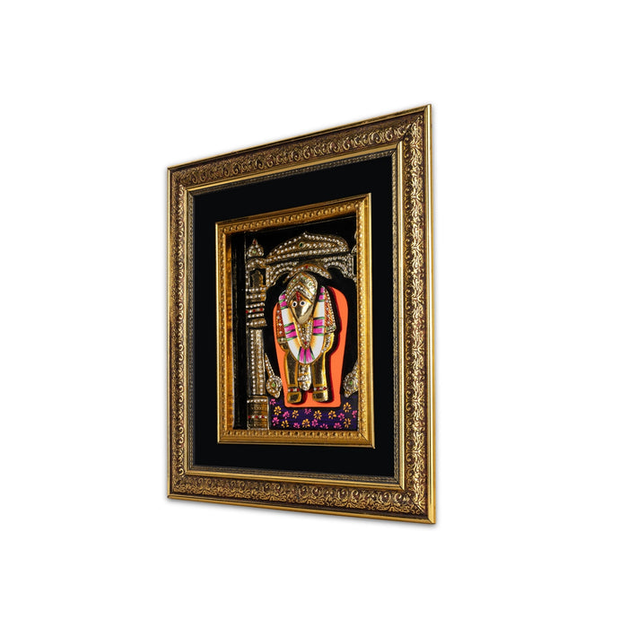 Mehandipur Hanuman Design Photo Frame - 16 x 14 Inches | Picture Frame With Led Light for Wall Decor - Hindu God Photos & Frames
