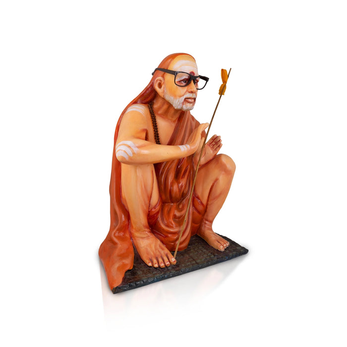 Kanchi periyava Sitting on Base Murti - 22 x 17 Inches | Fibre Kanchi periyava Idol / Periyava Statue For decor - Fibre Murties