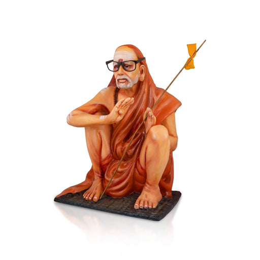 Kanchi periyava Sitting on Base Murti - 22 x 17 Inches | Fibre Kanchi periyava Idol / Periyava Statue For decor - Fibre Murties