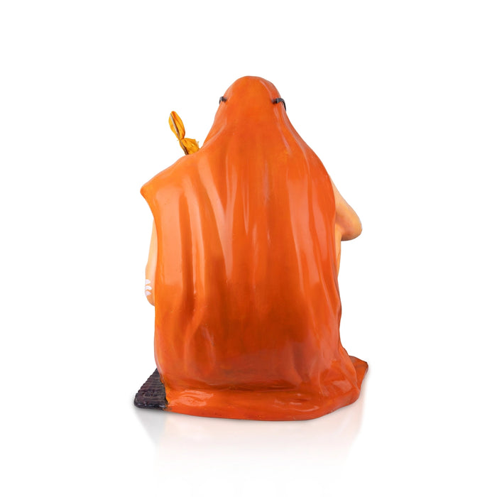 Kanchi periyava Sitting on Base Murti - 22 x 17 Inches | Fibre Kanchi periyava Idol / Periyava Statue For decor - Fibre Murties