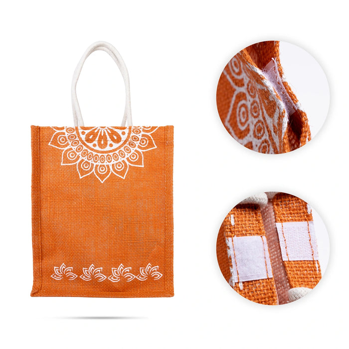 Jute Bag With Velcro - 10 x 8 Inches | Jute Shopping Bag / Jute Tote Bag for Women