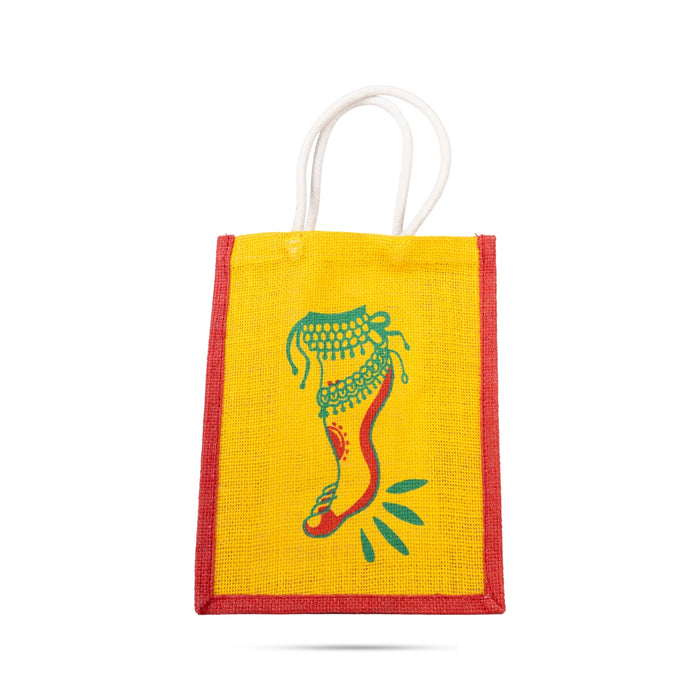 Jute Bag With Velcro - 10 x 8 Inches | Jute Shopping Bag / Jute Tote Bag for Women/ Assorted