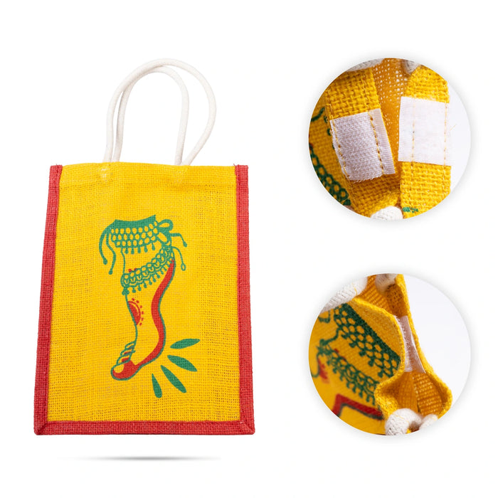 Jute Bag With Velcro - 10 x 8 Inches | Jute Shopping Bag / Jute Tote Bag for Women