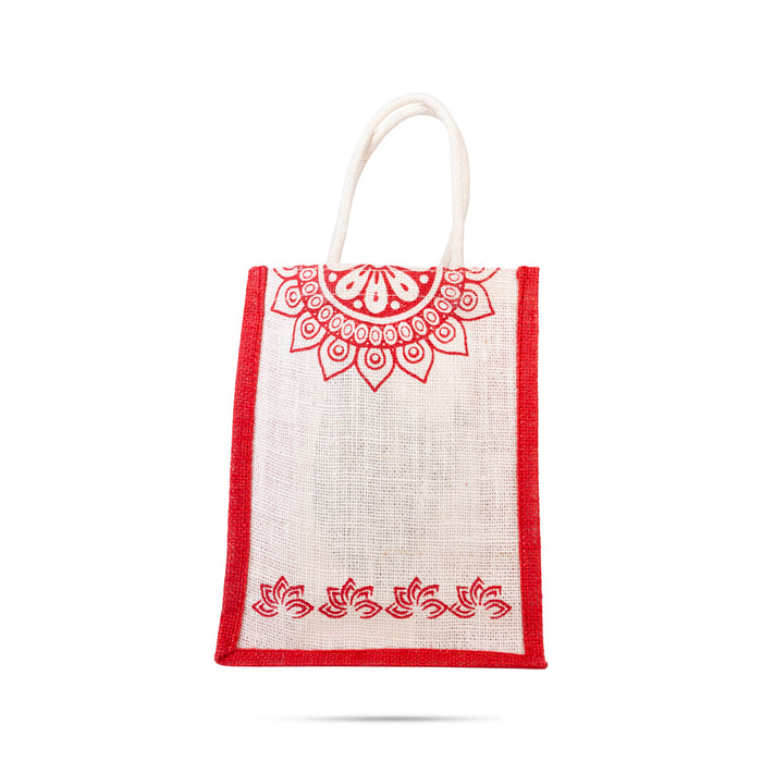 Jute Bag With Velcro - 10 x 8 Inches | Jute Shopping Bag / Jute Tote Bag for Women