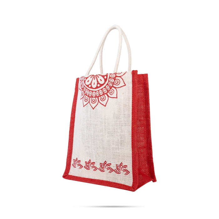 Jute Bag With Velcro - 10 x 8 Inches | Jute Shopping Bag / Jute Tote Bag for Women