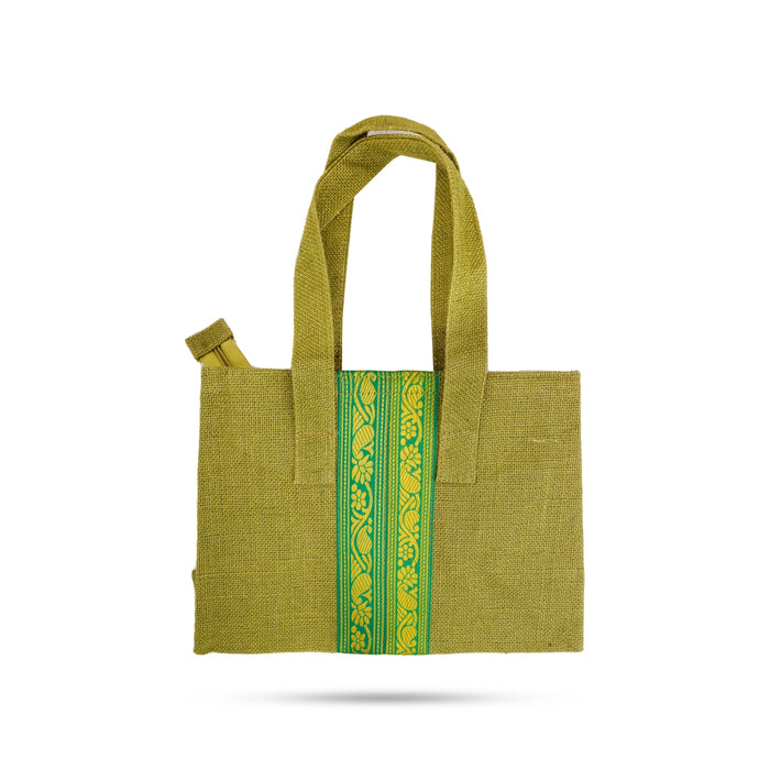 Jute Bag With Zip - 9 x 12 Inches | Jute Shopping Bag / Jute Tote Bag for Everyday Use