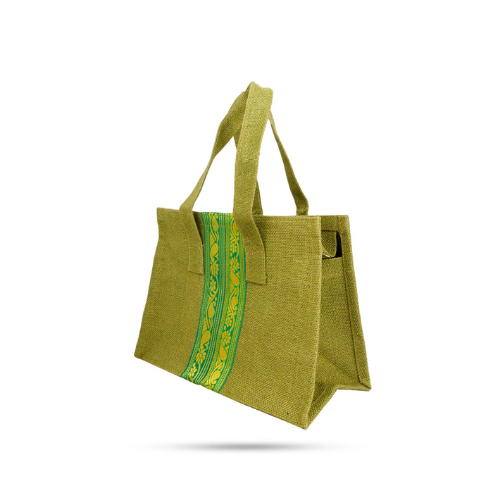 Jute Bag With Zip - 9 x 12 Inches | Jute Shopping Bag / Jute Tote Bag for Everyday Use