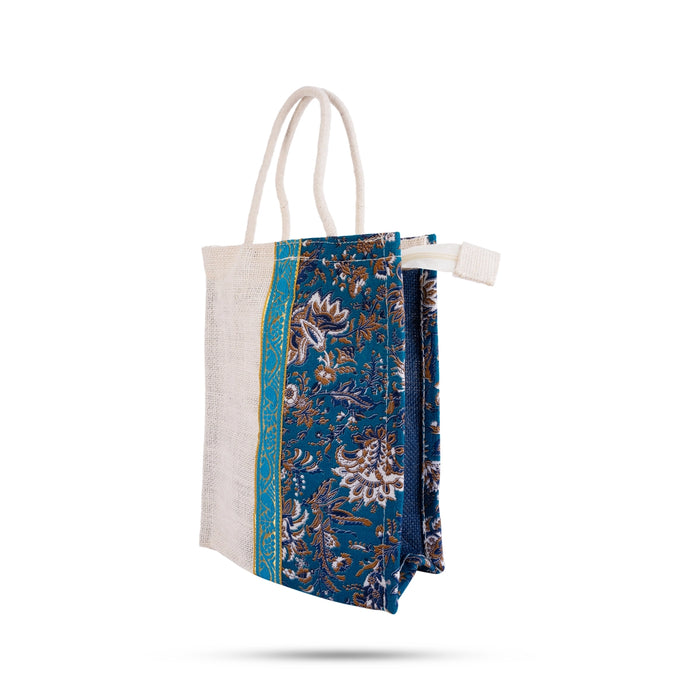 Jute Bag With Handle - 10 X 8 Inches | Jute Tote Bag With Zip/ Jute Handbag/ Gift Bag For Shopping - Bags & Pouches