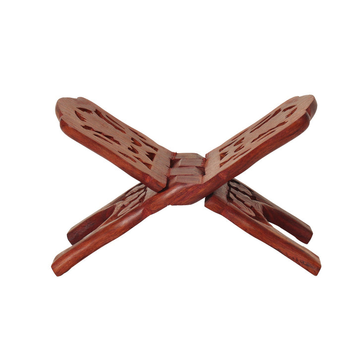 Wood Rehal - 5 x 10 Inches | Angoori Design Holy Book Stand for Reading Purpose - Book Stand