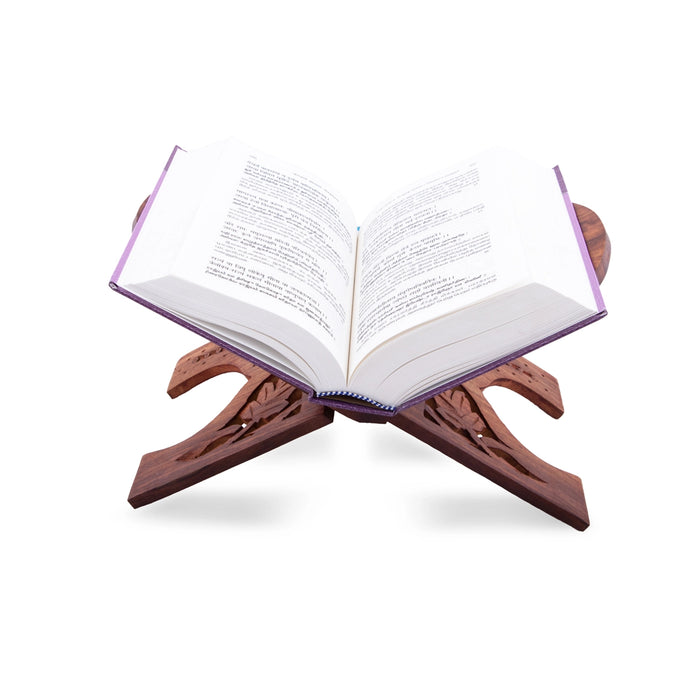 Rehal - 8 x 15 Inches | Chhilai Kashmiri Design Rehal/ Wooden Holy Book Stand for Reading