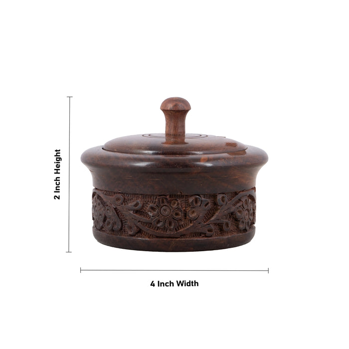 Sugar Container With Spoon - 2 x 4 Inches | Wooden Sugar Pot With Spoon/ Sugar Jar With Spoon for Home - Kitchen